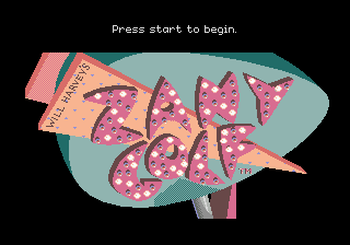 Zany Golf title screen for Sega Genesis